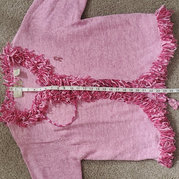 Like new! Design Options by Philip & Jane Gordon breast cancer fringe sweater - Picture 9 of 11